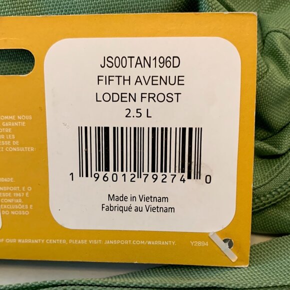 JanSports Loden Frost 2.5L Fanny Pack JS00TAN196D 5TH Ave Adjustable Waist Hip - Picture 6 of 6